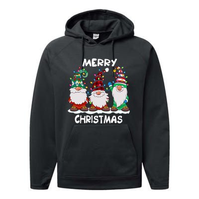 Merry Christmas Gnomes Xmas Family Performance Fleece Hoodie