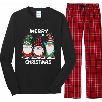 Merry Christmas Gnomes Xmas Family Long Sleeve Pajama Set