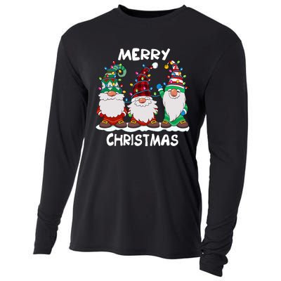 Merry Christmas Gnomes Xmas Family Cooling Performance Long Sleeve Crew