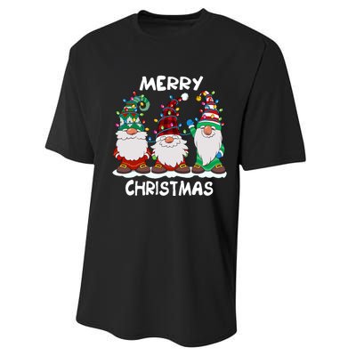 Merry Christmas Gnomes Xmas Family Performance Sprint T-Shirt