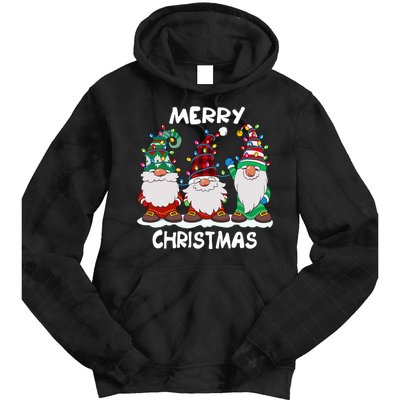 Merry Christmas Gnomes Xmas Family Tie Dye Hoodie