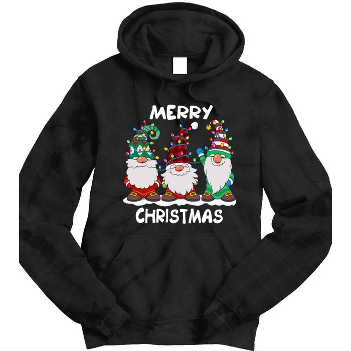 Merry Christmas Gnomes Xmas Family Tie Dye Hoodie