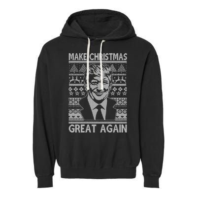 Make Christmas Great Again Funny Trump Ugly Garment-Dyed Fleece Hoodie