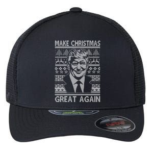 Make Christmas Great Again Funny Trump Ugly Flexfit Unipanel Trucker Cap