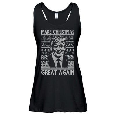 Make Christmas Great Again Funny Trump Ugly Ladies Essential Flowy Tank