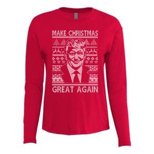 Make Christmas Great Again Funny Trump Ugly Womens Cotton Relaxed Long Sleeve T-Shirt