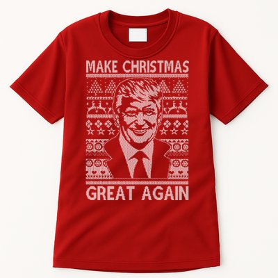 Make Christmas Great Again Funny Trump Ugly Tall T-Shirt