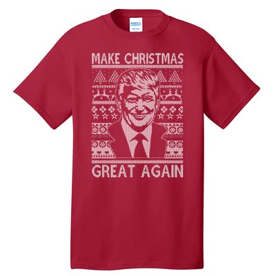 Make Christmas Great Again Funny Trump Ugly Tall T-Shirt