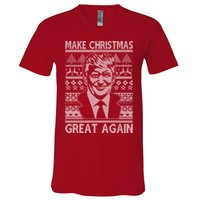 Make Christmas Great Again Funny Trump Ugly V-Neck T-Shirt