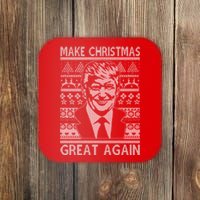 Make Christmas Great Again Funny Trump Ugly Coaster