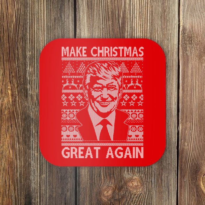 Make Christmas Great Again Funny Trump Ugly Coaster