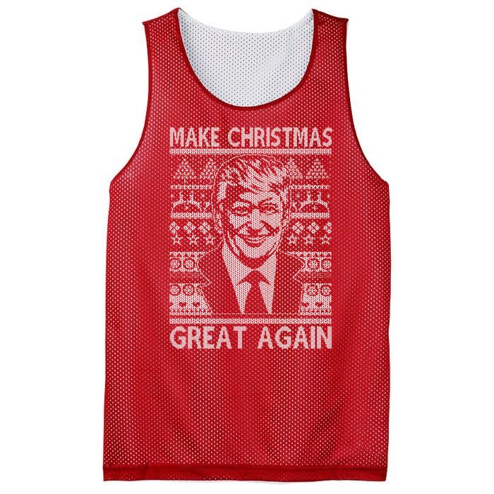 Make Christmas Great Again Funny Trump Ugly Mesh Reversible Basketball Jersey Tank