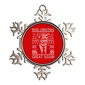 Make Christmas Great Again Funny Trump Ugly Metallic Star Ornament