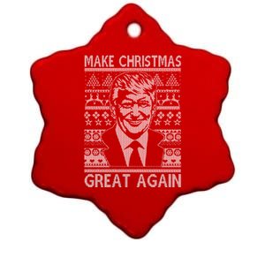 Make Christmas Great Again Funny Trump Ugly Ceramic Star Ornament