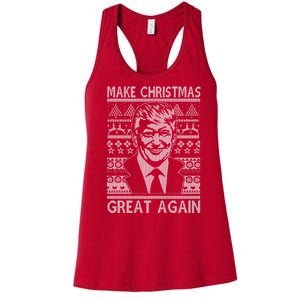 Make Christmas Great Again Funny Trump Ugly Women's Racerback Tank