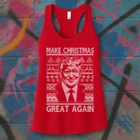 Make Christmas Great Again Funny Trump Ugly Womens Tank Top