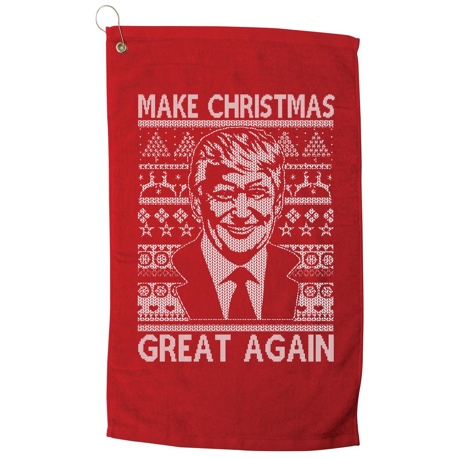 Make Christmas Great Again Funny Trump Ugly Golf Towel