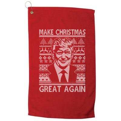 Make Christmas Great Again Funny Trump Ugly Platinum Collection Golf Towel