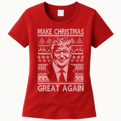 Make Christmas Great Again Funny Trump Ugly Womens T-Shirt