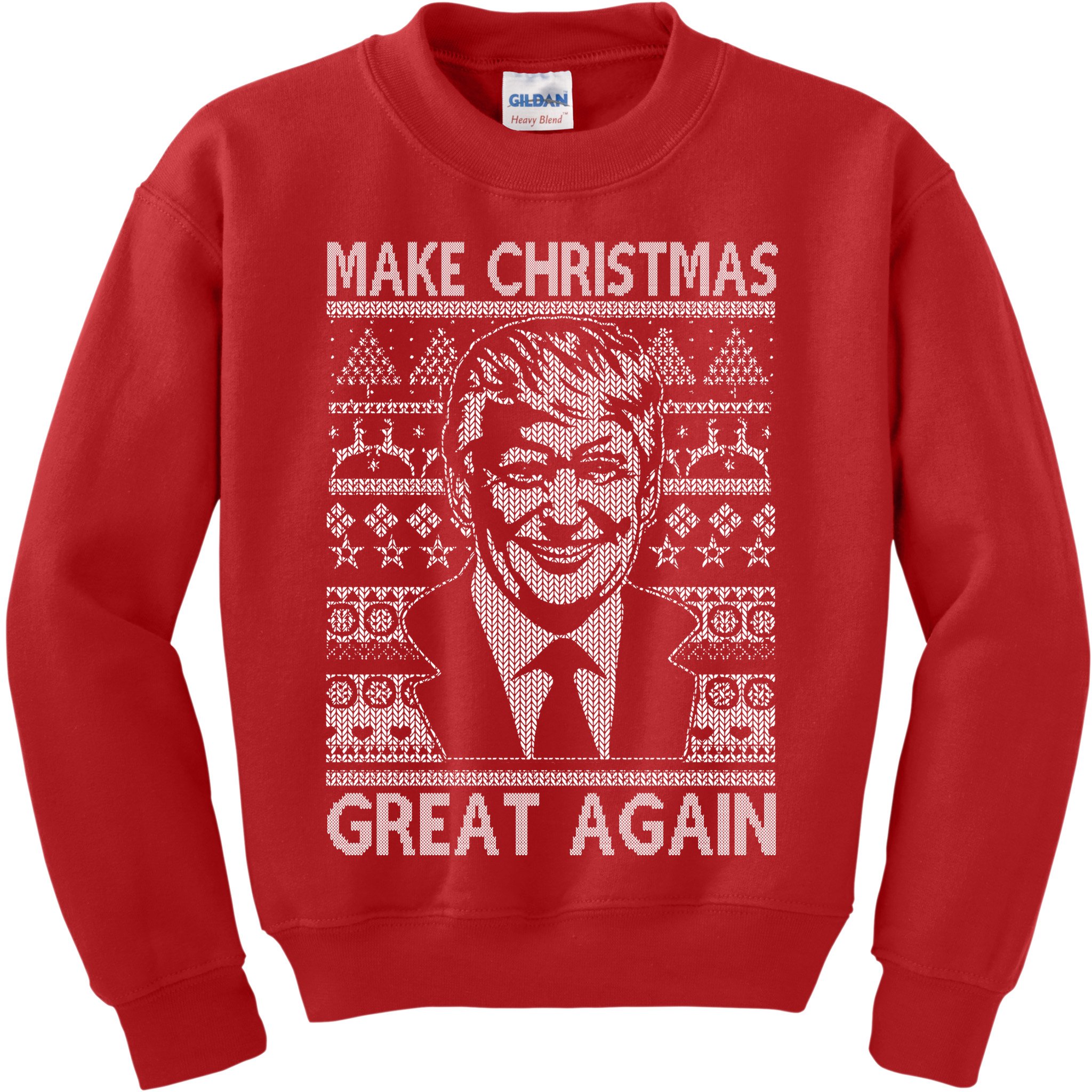 Make Christmas Great Again Funny Trump Ugly Kids Sweatshirt