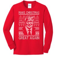 Make Christmas Great Again Funny Trump Ugly Kids Long Sleeve Shirt