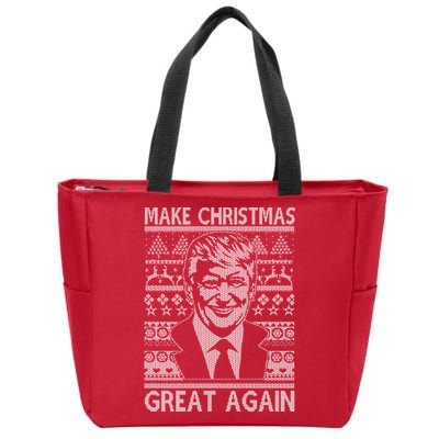 Make Christmas Great Again Funny Trump Ugly Zip Tote Bag