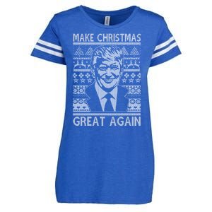 Make Christmas Great Again Funny Trump Ugly Enza Ladies Jersey Football T-Shirt