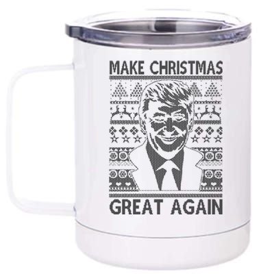 Make Christmas Great Again Funny Trump Ugly 12 oz Stainless Steel Tumbler Cup