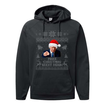 Make Christmas Great Again Donald Trump Holiday Performance Fleece Hoodie