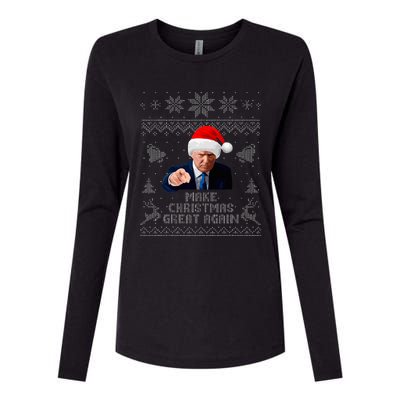 Make Christmas Great Again Donald Trump Holiday Womens Cotton Relaxed Long Sleeve T-Shirt