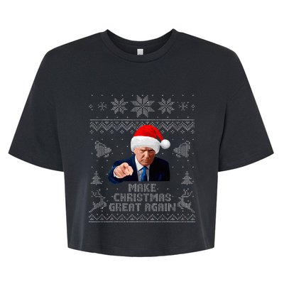 Make Christmas Great Again Donald Trump Holiday Bella+Canvas Jersey Crop Tee