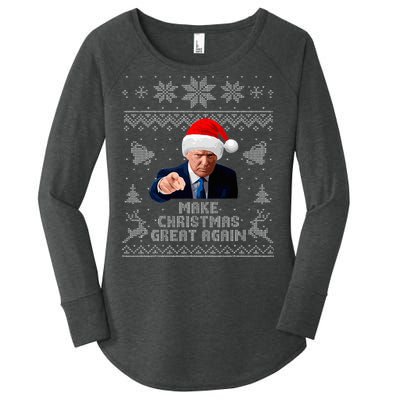 Make Christmas Great Again Donald Trump Holiday Women's Perfect Tri Tunic Long Sleeve Shirt