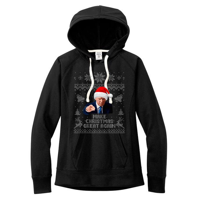 Make Christmas Great Again Donald Trump Holiday Women's Fleece Hoodie