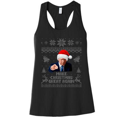 Make Christmas Great Again Donald Trump Holiday Women's Racerback Tank