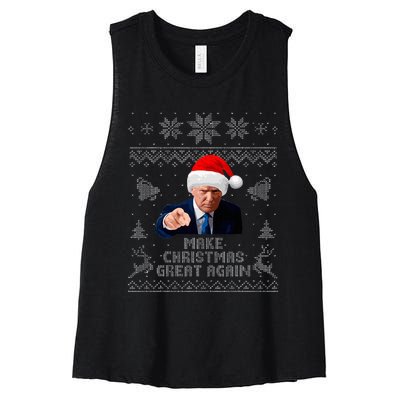 Make Christmas Great Again Donald Trump Holiday Women's Racerback Cropped Tank