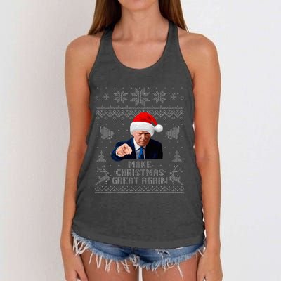 Make Christmas Great Again Donald Trump Holiday Women's Knotted Racerback Tank