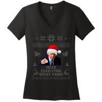 Make Christmas Great Again Donald Trump Holiday Women's V-Neck T-Shirt