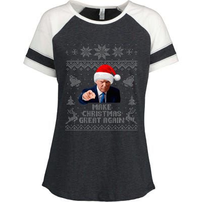 Make Christmas Great Again Donald Trump Holiday Enza Ladies Jersey Colorblock Tee