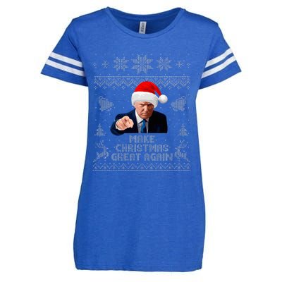 Make Christmas Great Again Donald Trump Holiday Enza Ladies Jersey Football T-Shirt