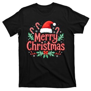 Merry Christmas Gifts Lights Red Santa Hat T-Shirt