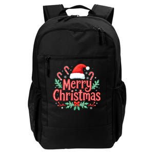 Merry Christmas Gifts Lights Red Santa Hat Daily Commute Backpack