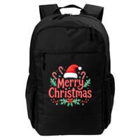 Merry Christmas Gifts Lights Red Santa Hat Daily Commute Backpack