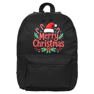 Merry Christmas Gifts Lights Red Santa Hat 16 in Basic Backpack