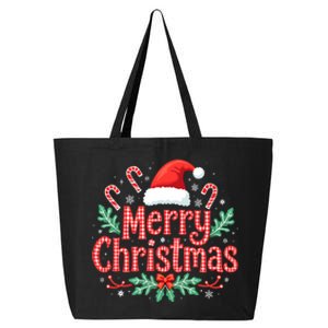 Merry Christmas Gifts Lights Red Santa Hat 25L Jumbo Tote