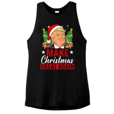 Make Christmas Great Again Funny Trump Ugly Christmas Sweate Ladies PosiCharge Tri-Blend Wicking Tank