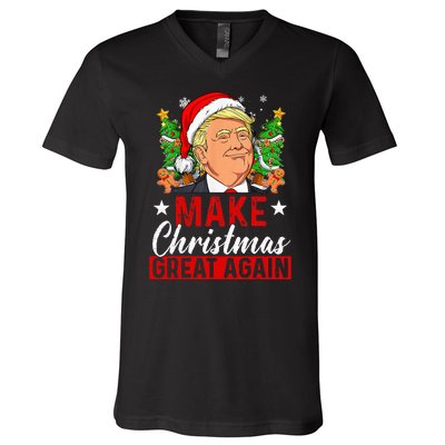 Make Christmas Great Again Funny Trump Ugly Christmas Sweate V-Neck T-Shirt