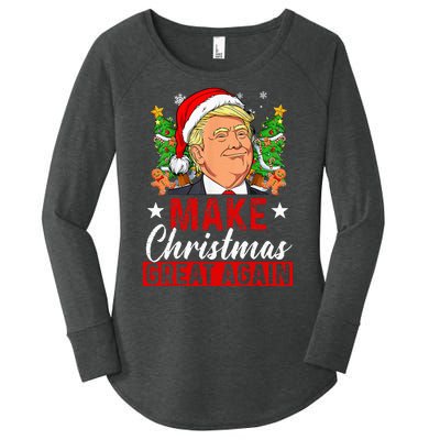 Make Christmas Great Again Funny Trump Ugly Christmas Sweate Women's Perfect Tri Tunic Long Sleeve Shirt