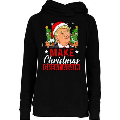 Make Christmas Great Again Funny Trump Ugly Christmas Sweate Womens Funnel Neck Pullover Hood