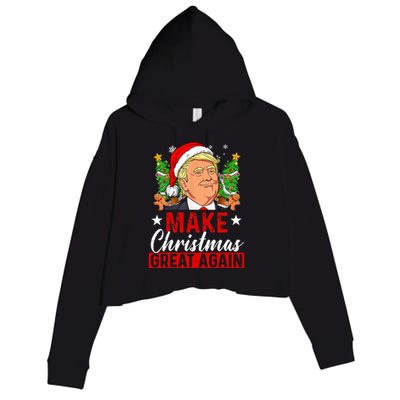 Make Christmas Great Again Funny Trump Ugly Christmas Sweate Crop Fleece Hoodie