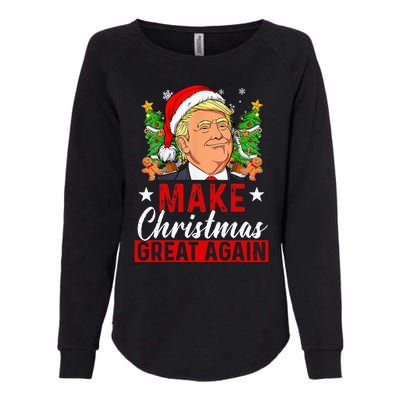 Make Christmas Great Again Funny Trump Ugly Christmas Sweate Womens California Wash Sweatshirt